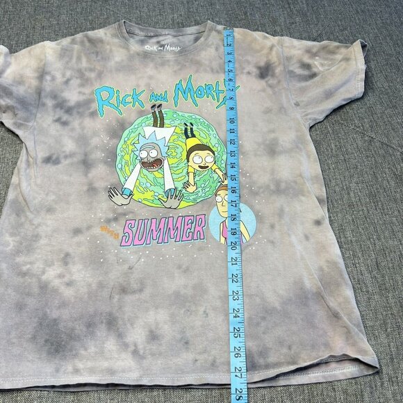 Rick And Morty T Shirt Large Tie Dye Gray Summer Graphic Adult Swim - Picture 8 of 8